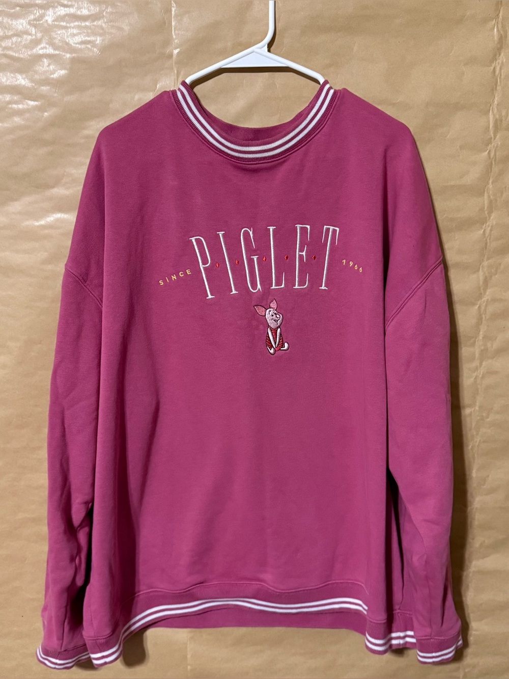Disney Piglet Since 1966 Embroidered Sweatshirt Pink XL